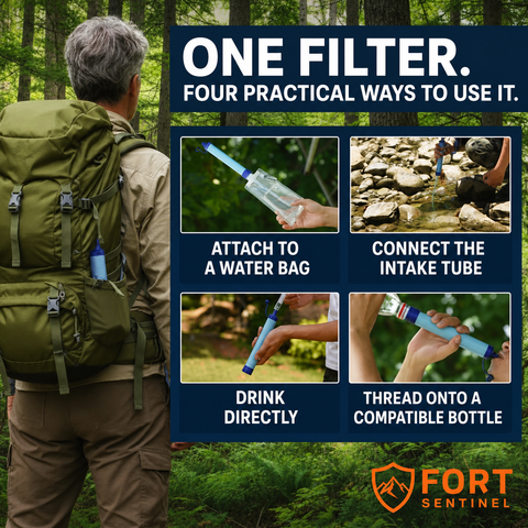 Four ways to use the Fort Sentinel emergency water filter