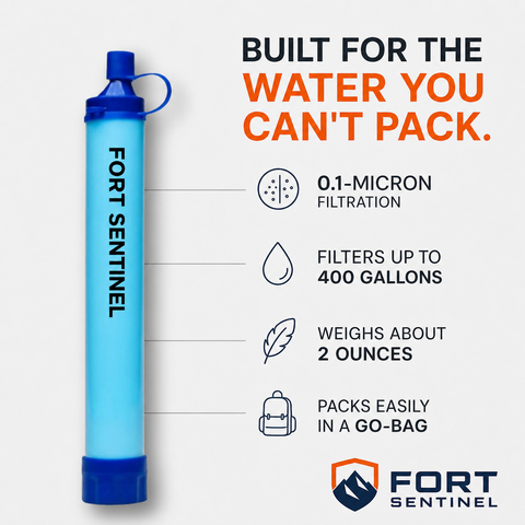 Fort Sentinel water filter straw key specifications
