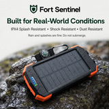 Fort Sentinel IPX4 splash-resistant rugged solar power bank